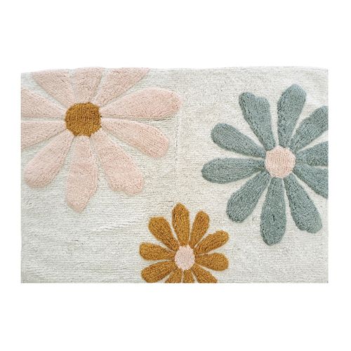 Stella - Tapis Enfant En Coton Tufté Blanc Et Multico 60x90cm