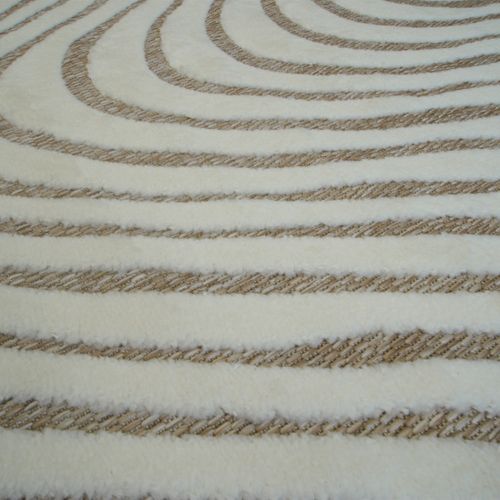 Tapis Intérieur Et Extérieur Motif Vibes En Relief Beige 120x170 - New Age Vibes