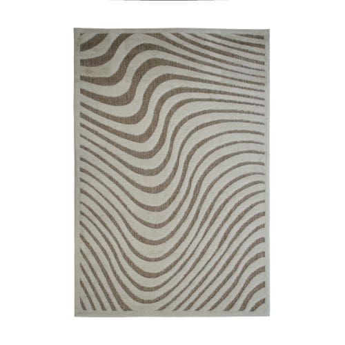 Tapis Intérieur Et Extérieur Motif Vibes En Relief Beige 120x170 - New Age Vibes