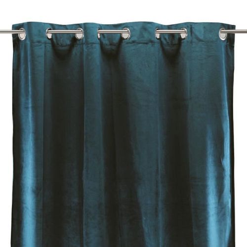 Rideau À oeillets Velours 100% Polyester 140x250 Cm Bleu Intense