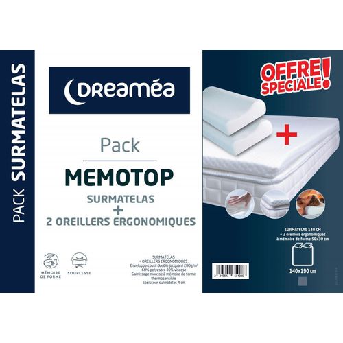 Pack surmatelas 140+2 Or. DREAMEA MEMOTOP