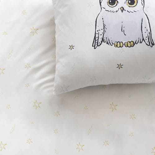 Parure De Lit Imprimée 100% Coton, Harry Potter Owl 140x200+63x63cm