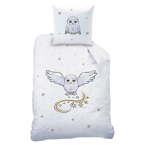 Parure De Lit Imprimée 100% Coton, Harry Potter Owl 140x200+63x63cm