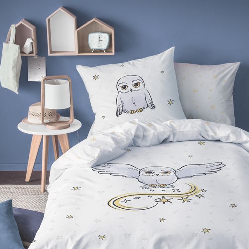 Parure De Lit Imprimée 100% Coton, Harry Potter Owl 140x200+63x63cm