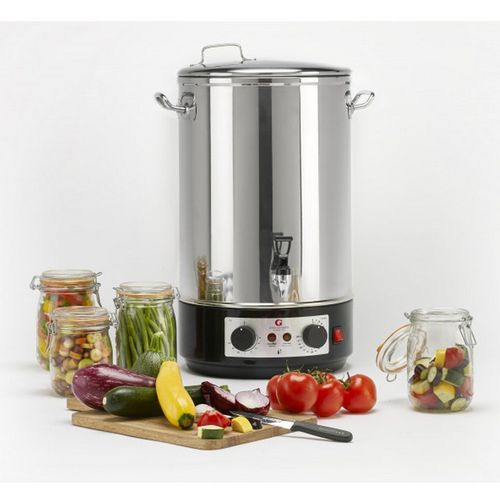 Stérilisateur De Bocaux Électrique Cuve Inox Avec Robinet Et Minuteur 32l 2500w - 011580