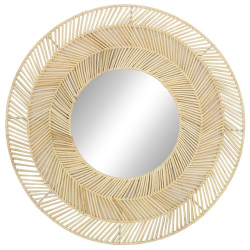 Miroir Rond Indonesia 55 Cm Naturel   Brut