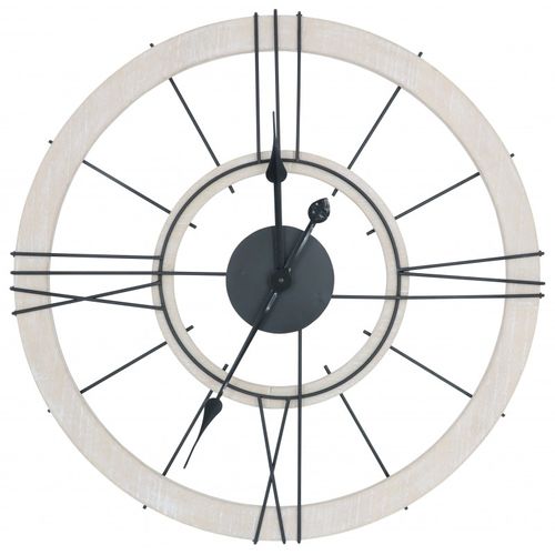 Horloge Denver 60 Cm Naturel   Noir