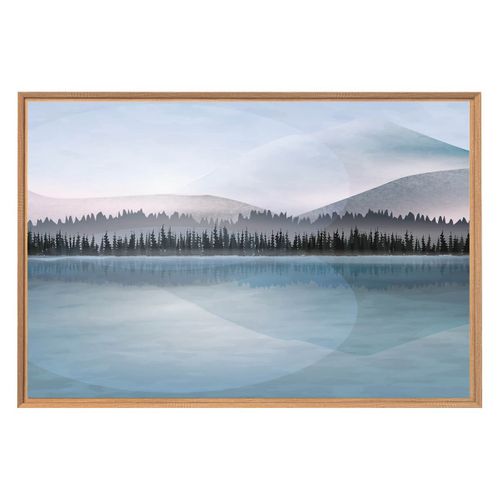 Tableau Mural Encadré Peinture D'un Paysage 65x97 Cm