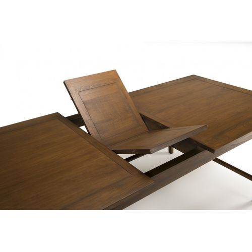 Laure - Table à Manger Rectangulaire Extensible Marron 200/240cm Bois Mindi