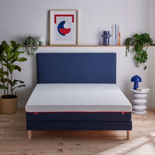 Matelas Mousse L'incontournable Ferme 160 X 200 Cm Blanc, Bleu Foncé