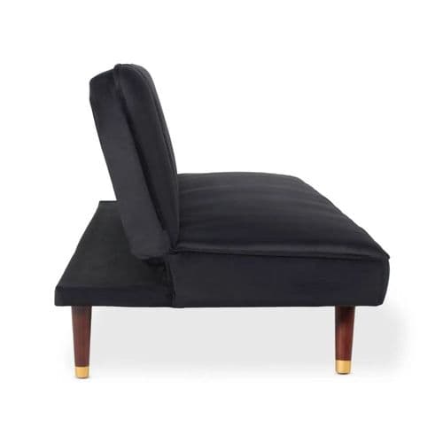 Canapé Convertible En Velours "seattle" 180cm Noir