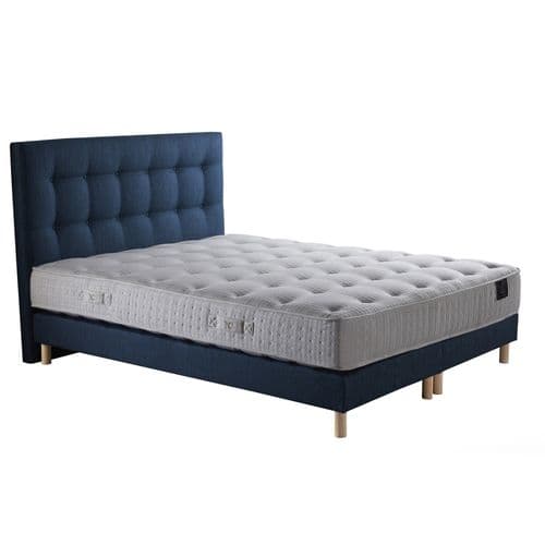 Ensemble Nova Tête De Lit Matelas Ressorts Ensaches Memoire De Forme Bleu Marine 180x200cm