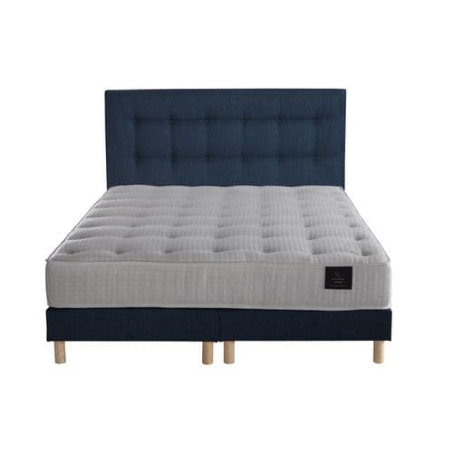 Ensemble Nova Tête De Lit Matelas Ressorts Ensaches Memoire De Forme Bleu Marine 180x200cm