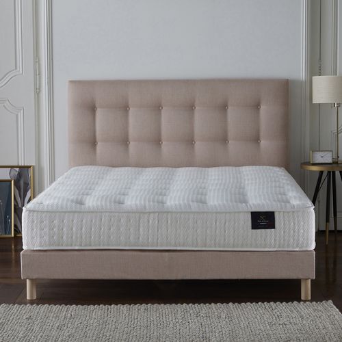 Ensemble Pulsar Tête De Lit Matelas Ressorts Ensaches Memoire De Forme Rose Poudre 140190cm