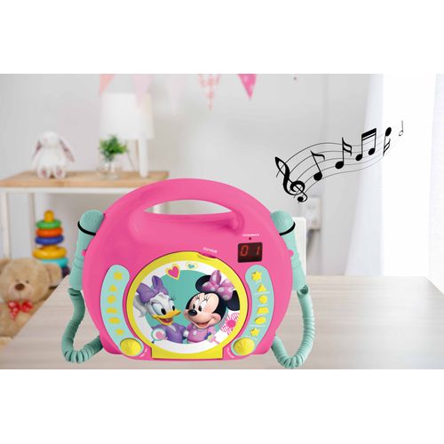 Lecteur Cd Portable Avec 2 Microphones Disney Minnie