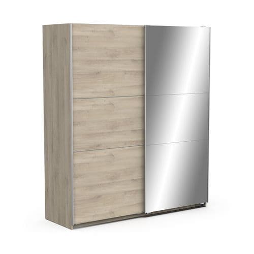 Armoire 2 Portes Coulissantes Et Miroir - L148 Cm