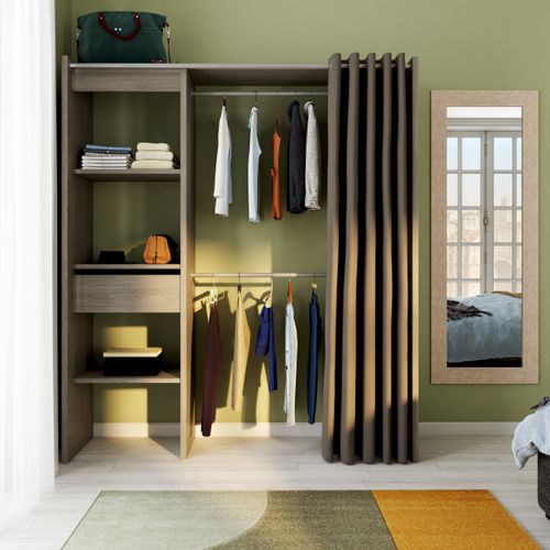 Armoire dressing extensible MOKA imitation chêne kronberg