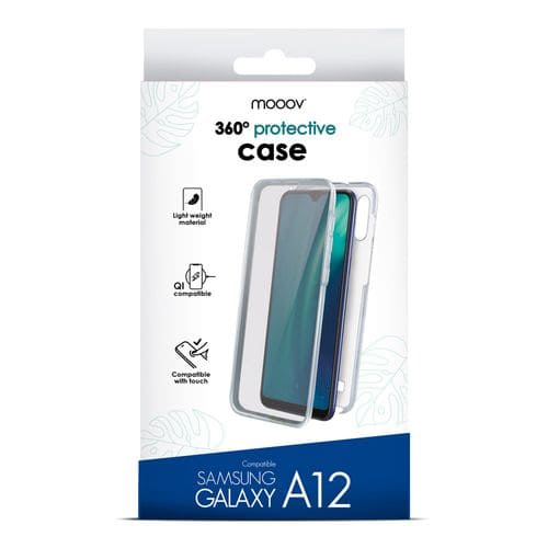 Coque Semi-rigide 360° Pour Samsung A12 - Transparente / Grise