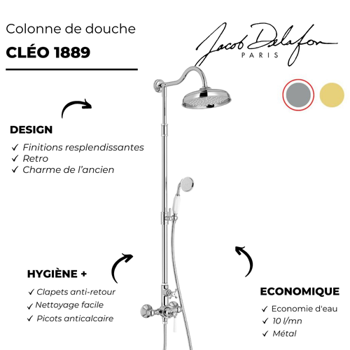 Colonne De Douche Jacob Delafon Cléo 1889 Chromé