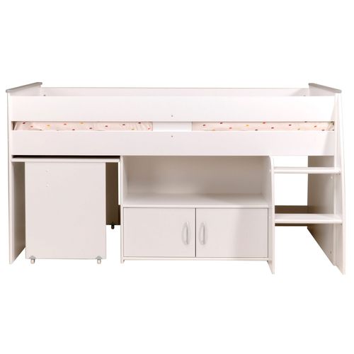 Lit combiné 90x200 cm avec bureau LOAN blanc