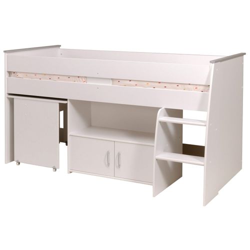 Lit combiné 90x200 cm avec bureau LOAN blanc