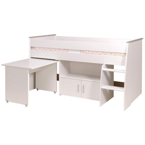 Lit combiné 90x200 cm avec bureau LOAN blanc