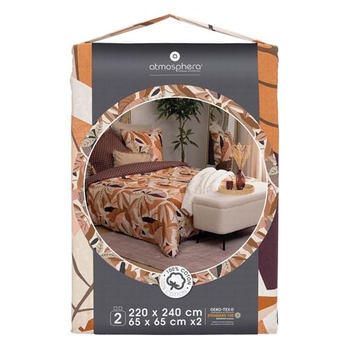 Housse De Couette 240x220 Elba + 2 Taies 100% Coton 57 Fils