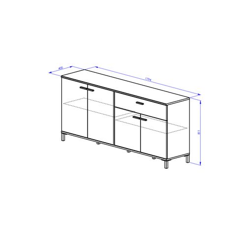 Enfilade 4 Portes 1 Tiroir L180 Cm