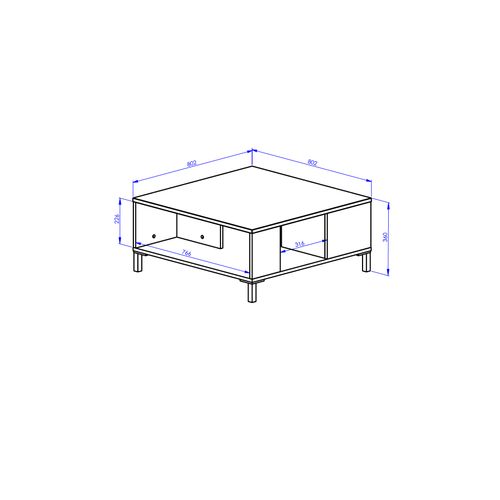 Table Basse Carrée L81 Cm