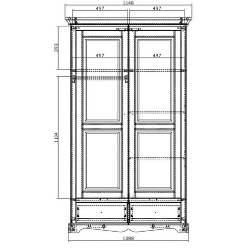 Armoire Penderie Blanche 2 Portes 2 Tiroirs