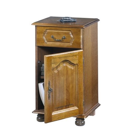 Confiturier Chêne Rustique 1 Porte 1 Tioir 2 Niches L 44.2 H 77.2 P 41 Cm