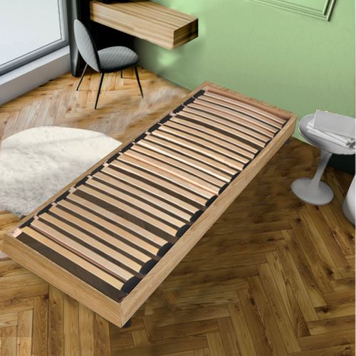 Sommier Sur Pied 90x190 26 Lattes Izar - Bois Blanchi