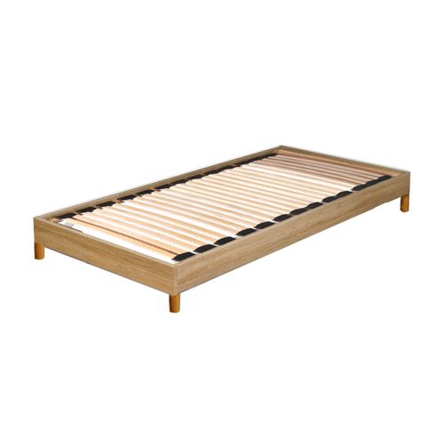 Sommier Sur Pied 90x190 26 Lattes Izar - Bois Blanchi