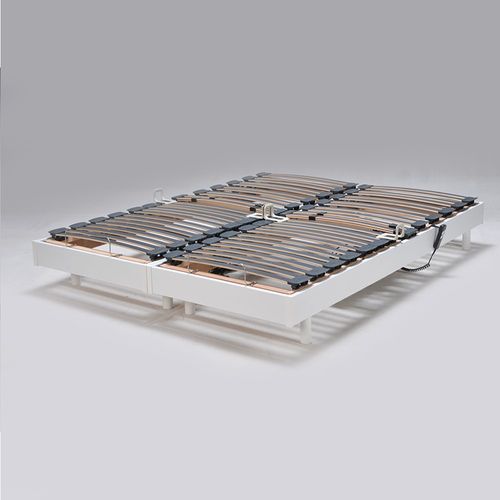 Ensemble 2 Sommiers Relaxation Électrique Flexpur 80x200 + 2 Matelas Mémoire De Forme / Blanc