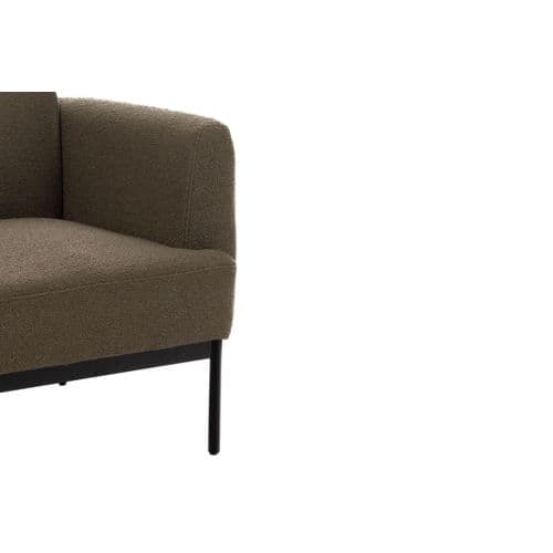 Fauteuil Contemporain Aux Lignes Droites En Tissu Bouclette - Sasha