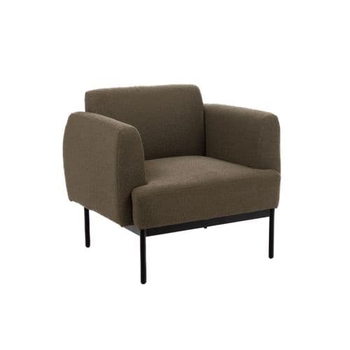 Fauteuil Contemporain Aux Lignes Droites En Tissu Bouclette - Sasha