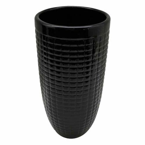 Vase Déco En Céramique "quadri" 24cm Noir