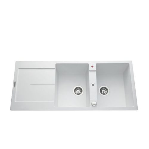 Evier granit 2 bacs TAM TAM 116 x 50 cm blanc