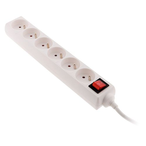 Bloc 6 Prises 16a 2p+t Avec Interrupteur Blanc - Zenitech