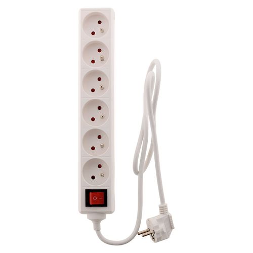 Bloc 6 Prises 16a 2p+t Avec Interrupteur Blanc - Zenitech