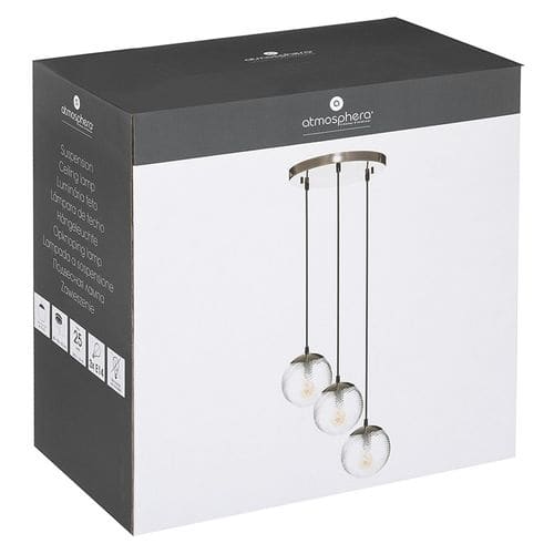 Suspension X3 Boule En Verre Night Atmosphera - Doré