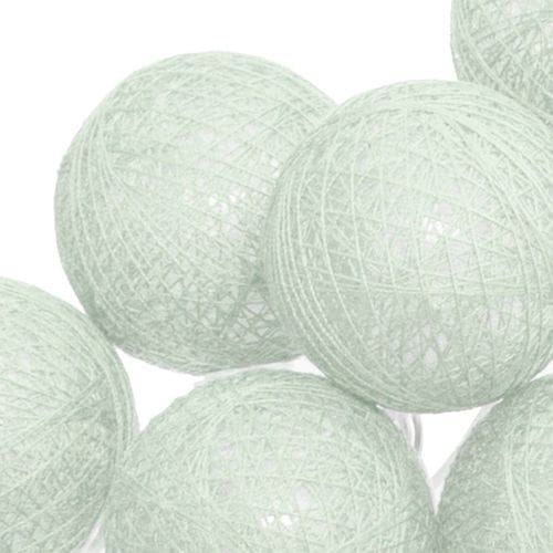 Guirlande Décorative à Piles 10 LED Boules En Coton Vert D 6 X L 165 Cm