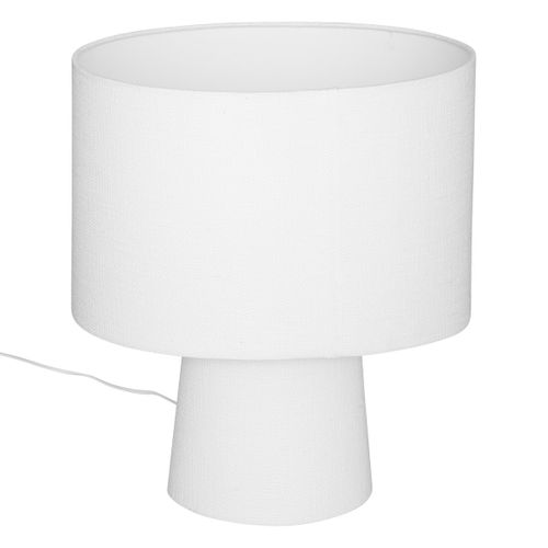 Lampe à Poser En Métal Et Tissu Blanc H 45 Cm