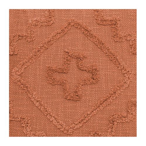 Coussin Déhoussable Inca En Coton Tufté Terracotta 40 X 40 Cm