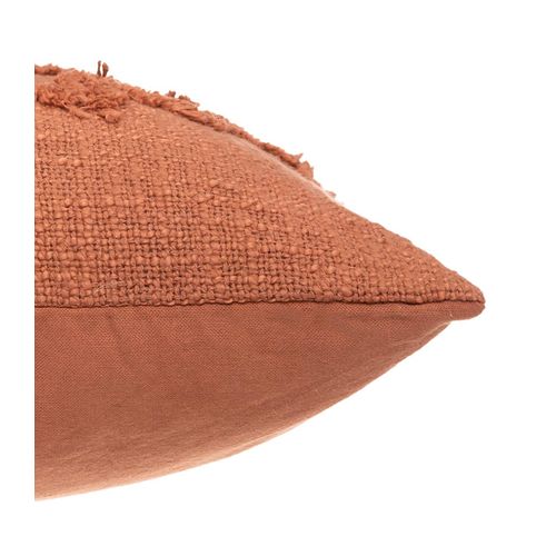 Coussin Déhoussable Inca En Coton Tufté Terracotta 40 X 40 Cm