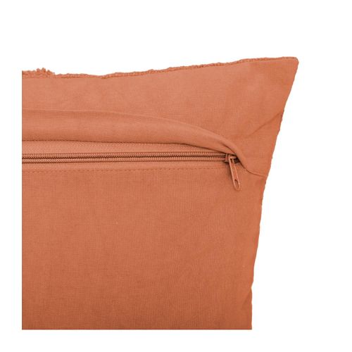 Coussin Déhoussable Inca En Coton Tufté Terracotta 40 X 40 Cm