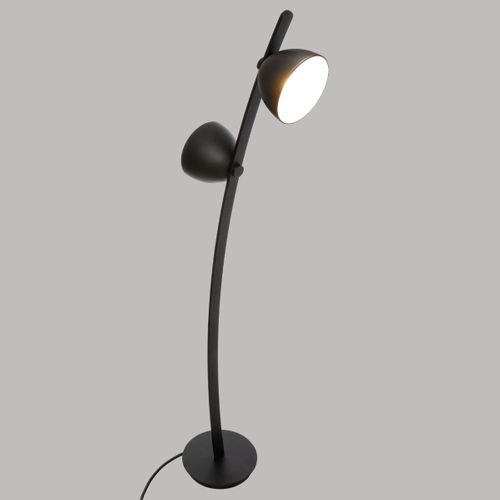 Lampadaire Double Éclairage En Métal Noir H 147 Cm