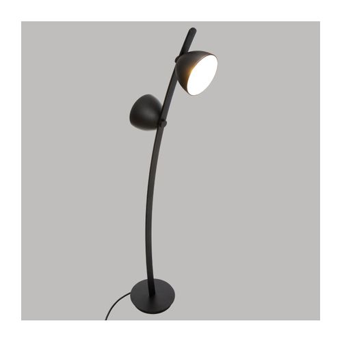 Lampadaire Double Éclairage En Métal Noir H 147 Cm