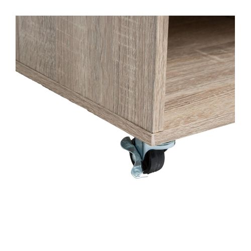 Table Basse En Bois Naturel 4 Cases Sur Roues