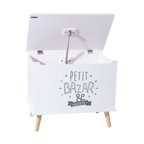 Coffre De Rangement En Bois Sur Pied Coffre à Jouets Blanc